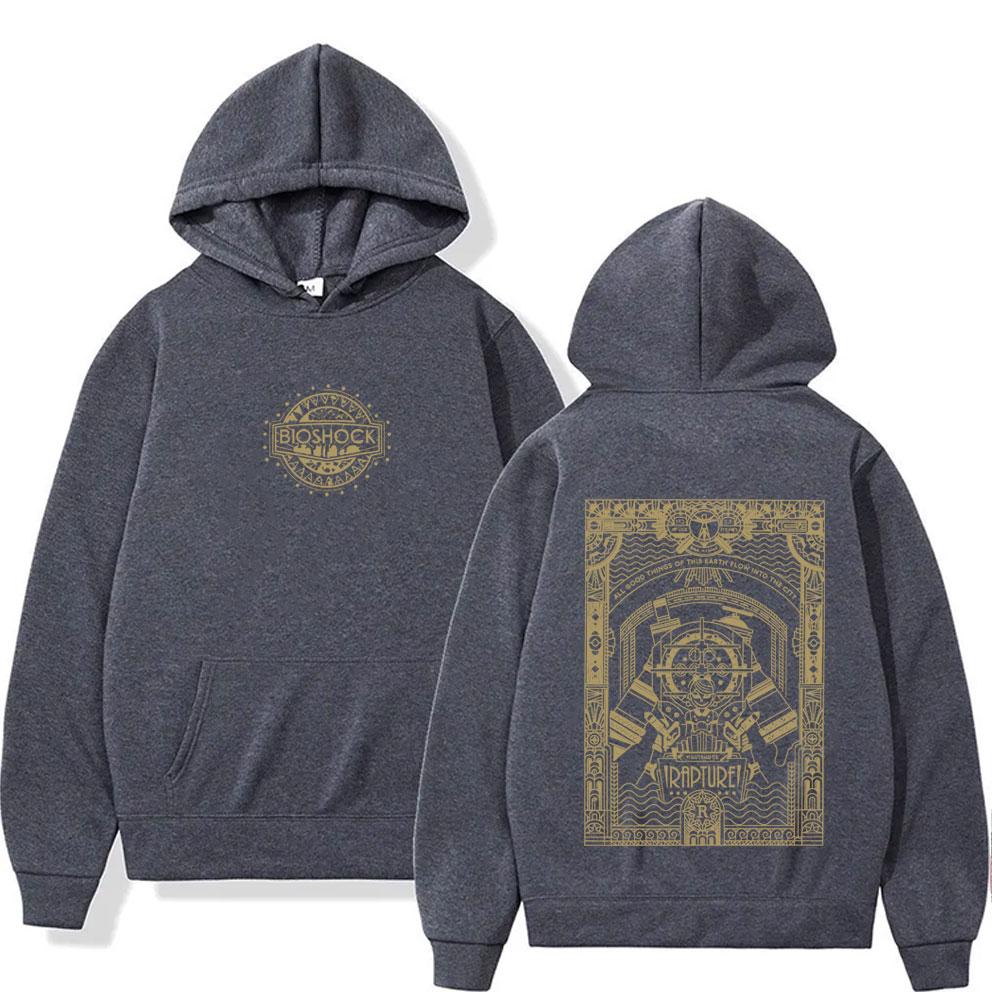 Classic Shooting Game Bioshock Merch Hoodie Unisex Gothic Oversized Pullover Hoodies Male Fashion Casual Fleece Sweatshirt