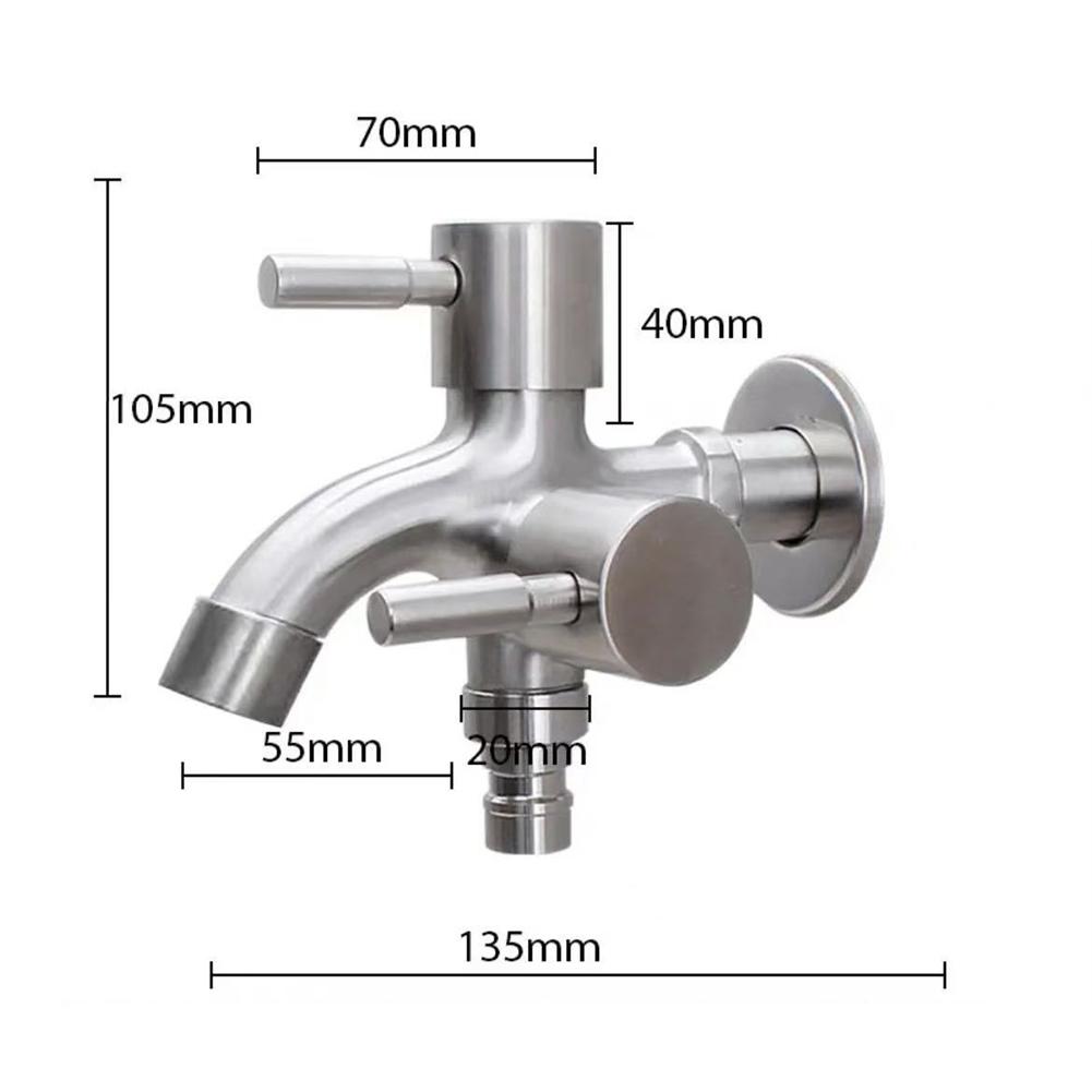 Multifunctional Washing Machine Faucet 1 Inlet 2 Outlets Double Water Faucet Bidet Faucet Bathroom Sink Fitting