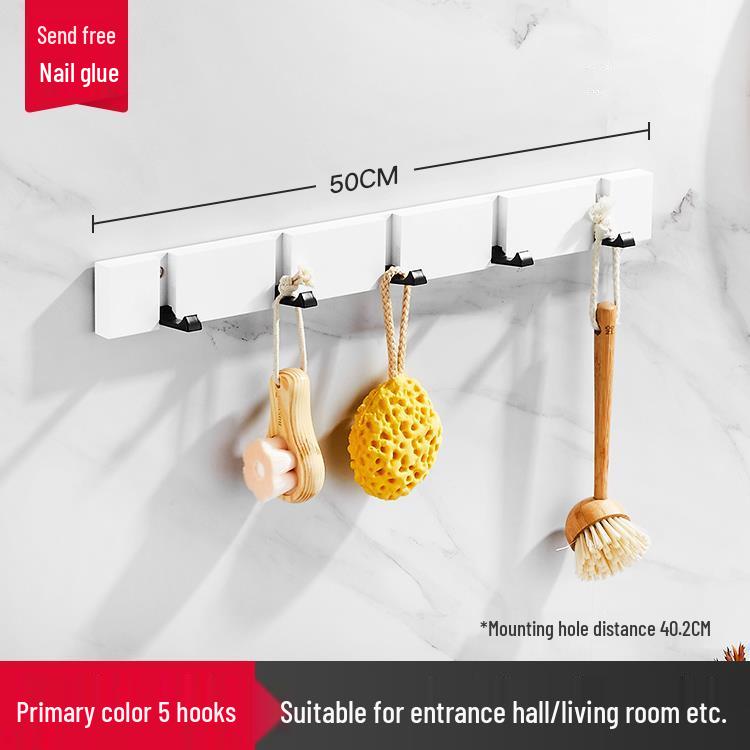 Foldable Wooden Coat Rack: Invisible Wall-Mounted Hooks for Living Room and Behind-Door Use