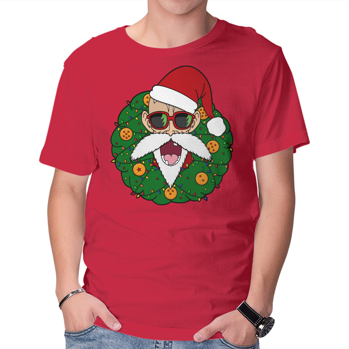 Unisex Crew Neck T-Shirt Master Santa Graphic Short Sleeve Casual Tee XXL