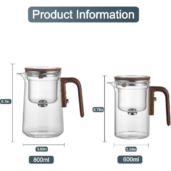 Enchanti Tea Pot, Witchcraft Magical Enchanted Glass Teapot with Strainer, Magnetic Filtration Pot with Handle, for Home, Gifting, Outdoor and Office