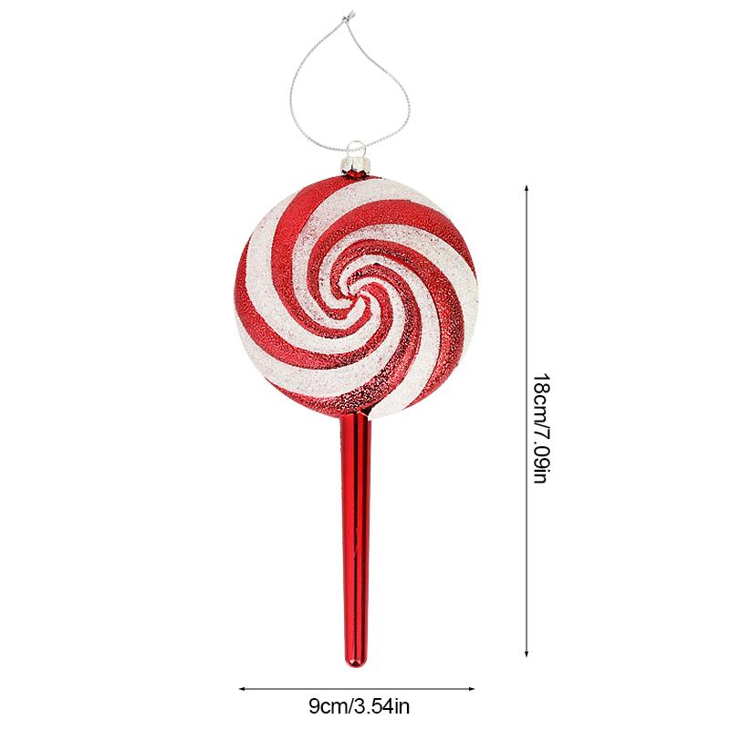Christmas Lollipop Candy Cane Pendant Big Xmas Tree Hanging Ball Ornaments 2024 Christmas Decoration For Home 2025 New Year Gift