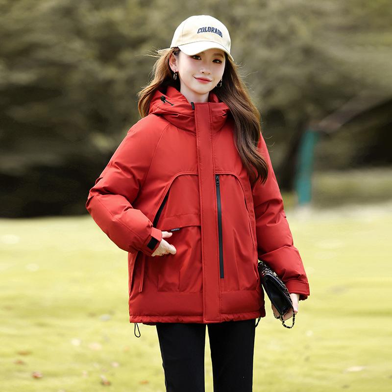 Winter jacket men's and women's short hooded loose large size Parker cotton-padded jacket cotton-padded jacket