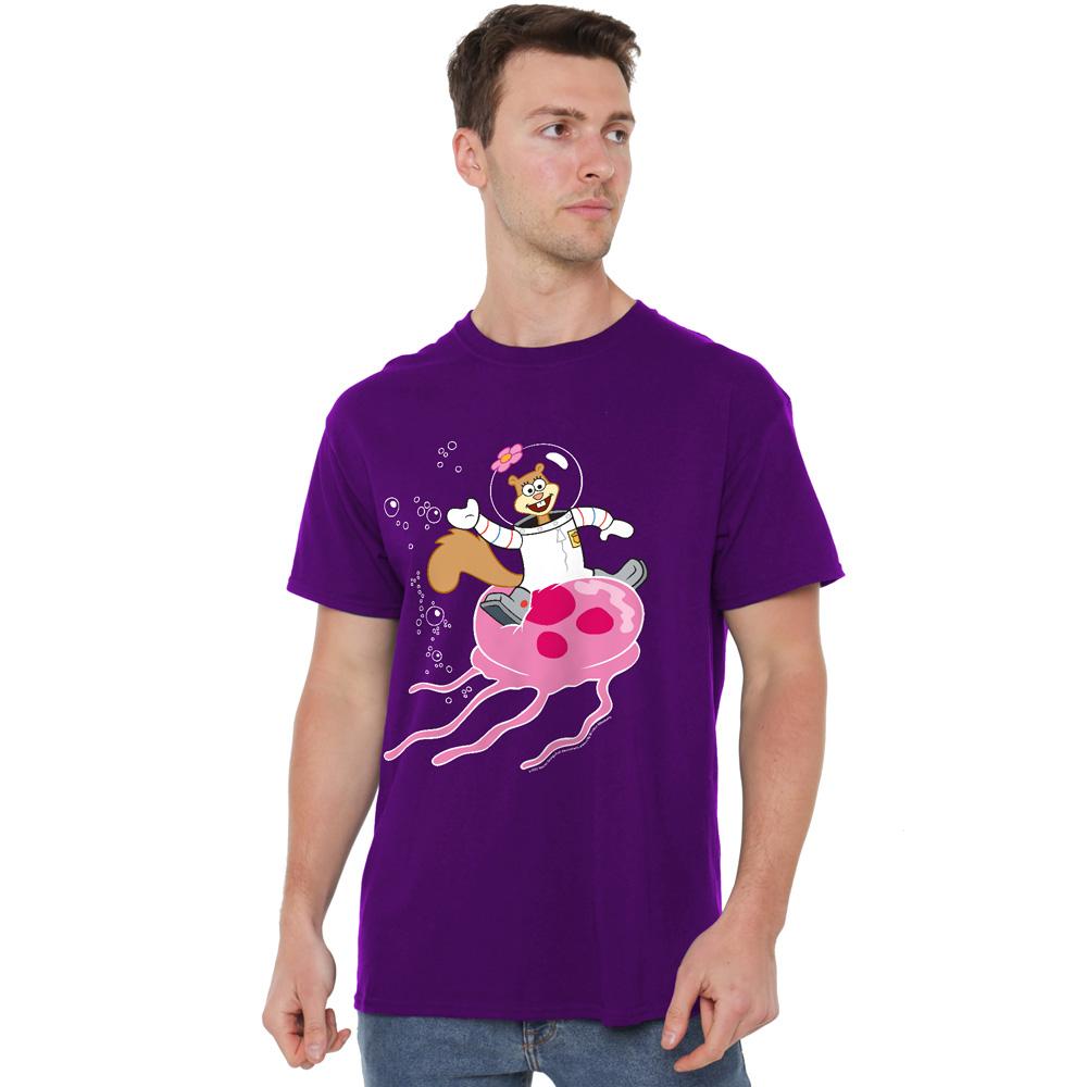 SpongeBob SquarePants Mens Sandy Rides The Jellyfish T-Shirt