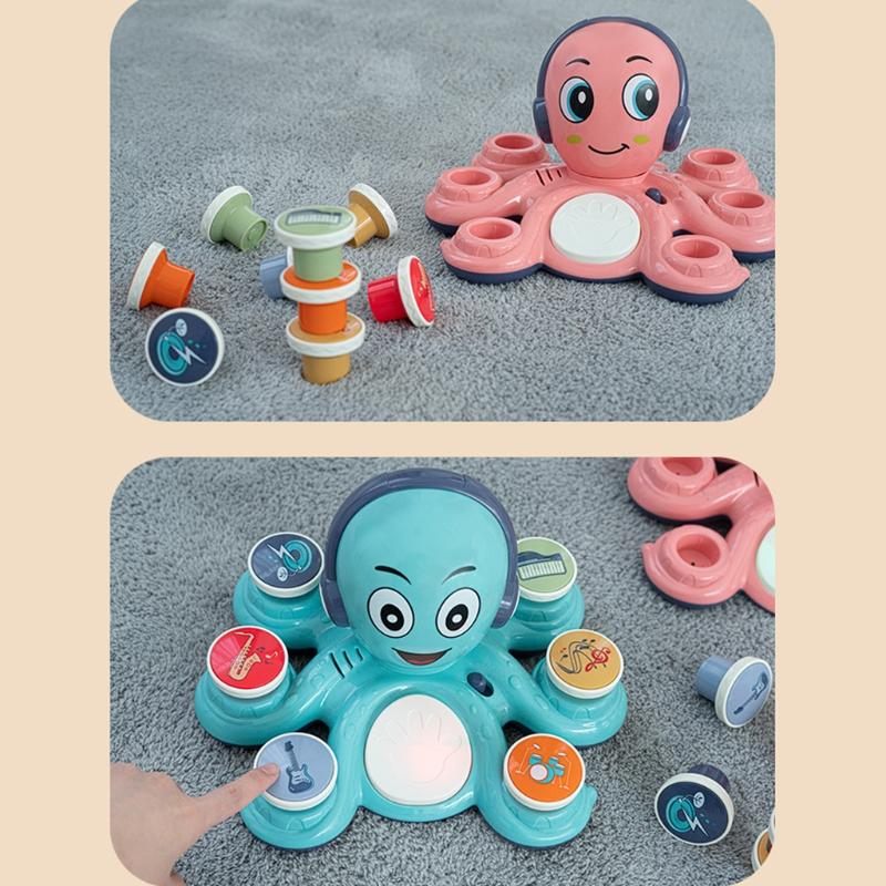 Children’s Sound Toy Electric 3-in-1 Multifunctional Baby Drum Pounding Toy with 28 Music & Light Kids Educational Toy