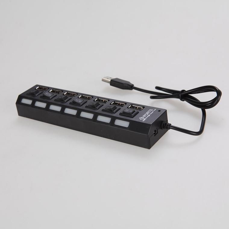 7-Port USB Hub with Individual Switches - Hub Expansion Splitter