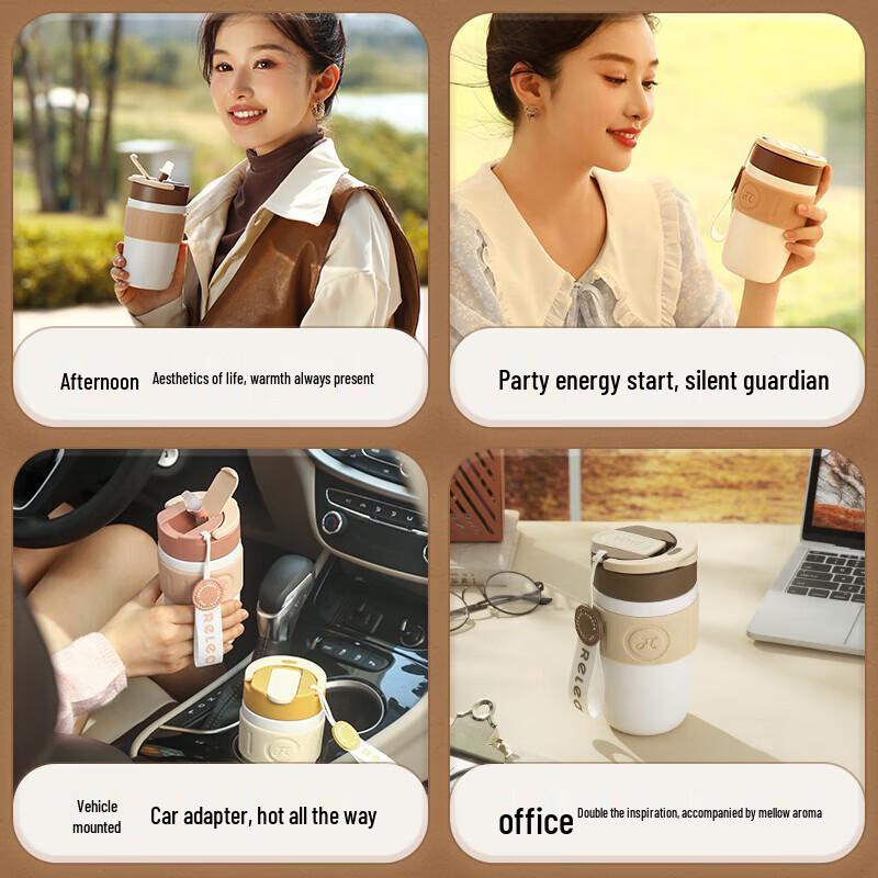 Wushengwu Insulated Coffee Mug with Straw