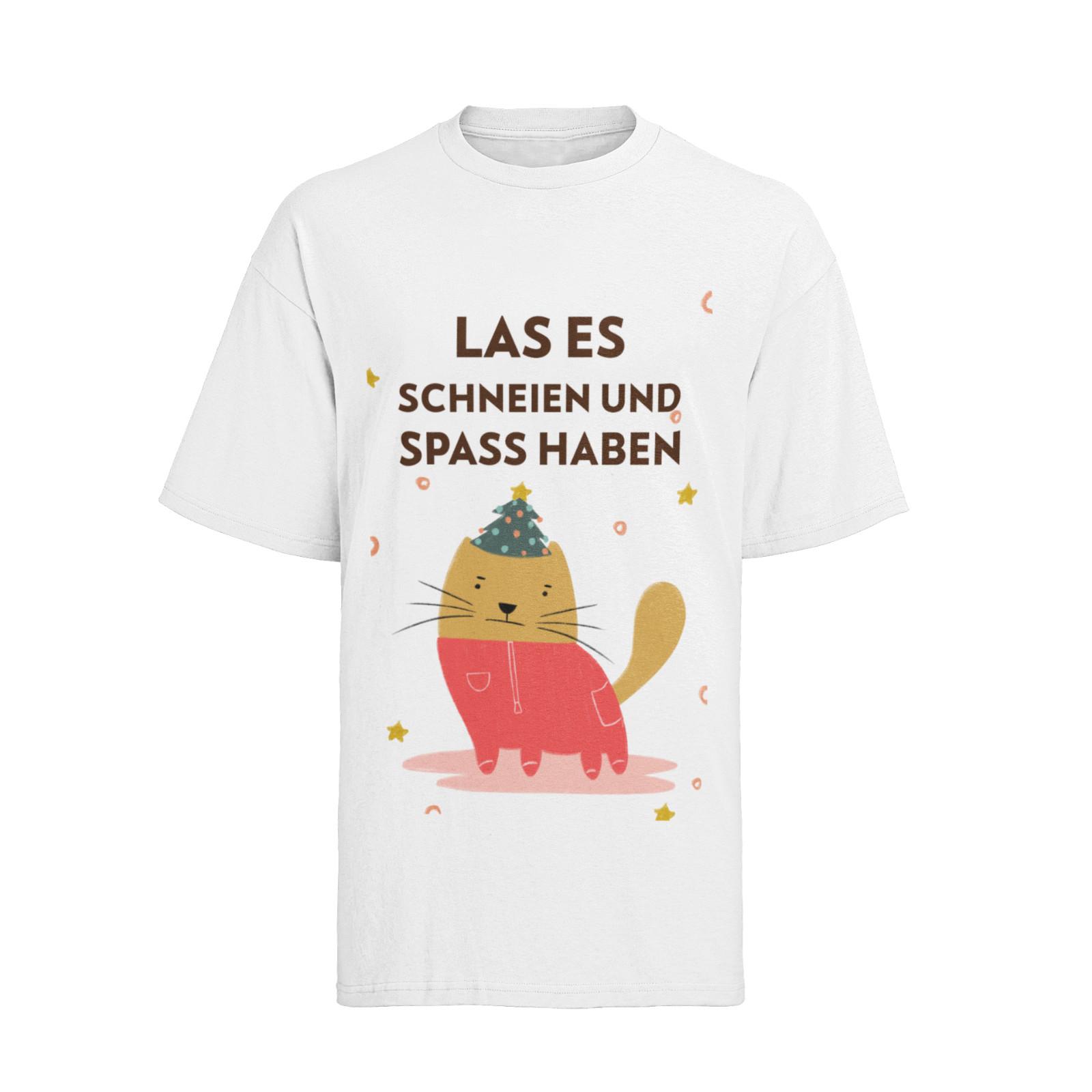 

T-Shirt Mens Womens Tees Top Bio Baumwolle Merry Xmas Weihnachten Funny Familien Spruch Katze 4XL