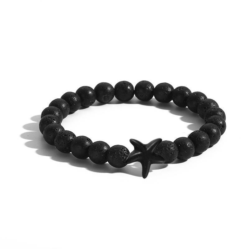 Starfish Handmade Beaded Bracelet with Elastic Cord - Fashionable Commuting Style