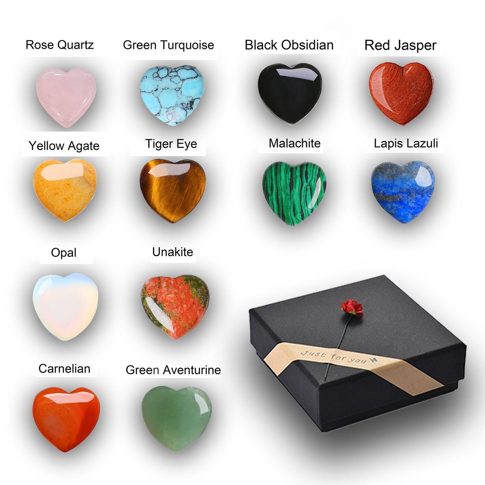 

12 шт., кристаллы в форме сердца, хрустальные кварцевые драгоценные камни, карманный аметист, натуральный камень в форме сердца, балансирующая любовь, подарки на день матери для женщин, 0,8 дюйма One Size