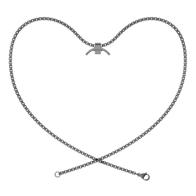 Mijobs Metal Pendant Stainless Steel Watch Necklace