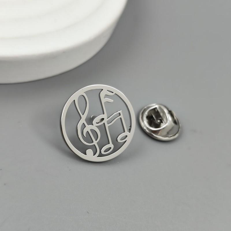 

Disc Music Talisman Brooch Cufflinks Irregular Hollow Design High-end Suit Coat Accessories 14k