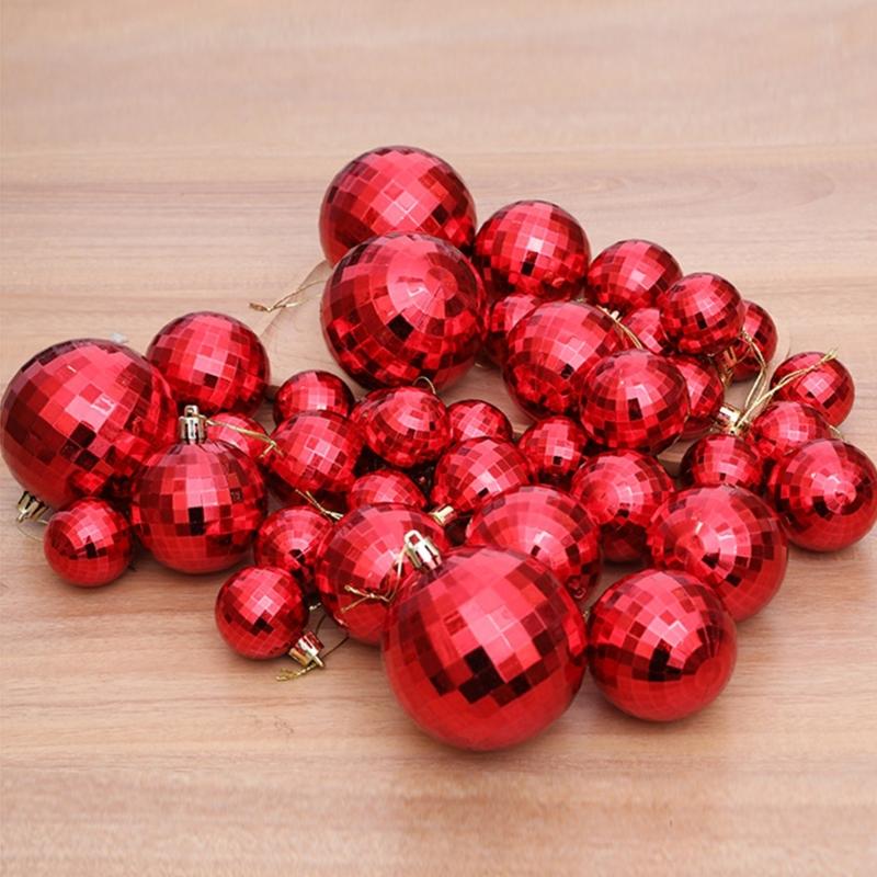 Elegant Christmas Sphere Ornament Christmas Hanging Pendant Assorted Checkered Sphere Baubles for Home Festivities