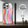 Striped Color Blocking Art Pattern  Phone Case For iPhone17,16,15,14,13,12,11 Plus,Pro Magnetic For Magsafe Wireless Charging