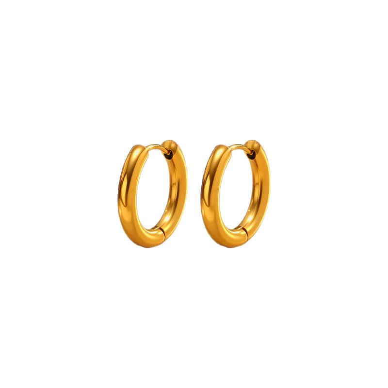 European and American Fashion Stainless Steel Stud Earrings Set, Geometric Round Stainless Steel Earrings and Earrings.