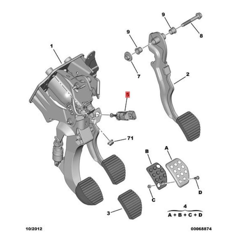 1606480480 Brake Lamp Switch/Stop Back Lamp Switch Sensor for 2008 307 New 307 308 Car Accessory