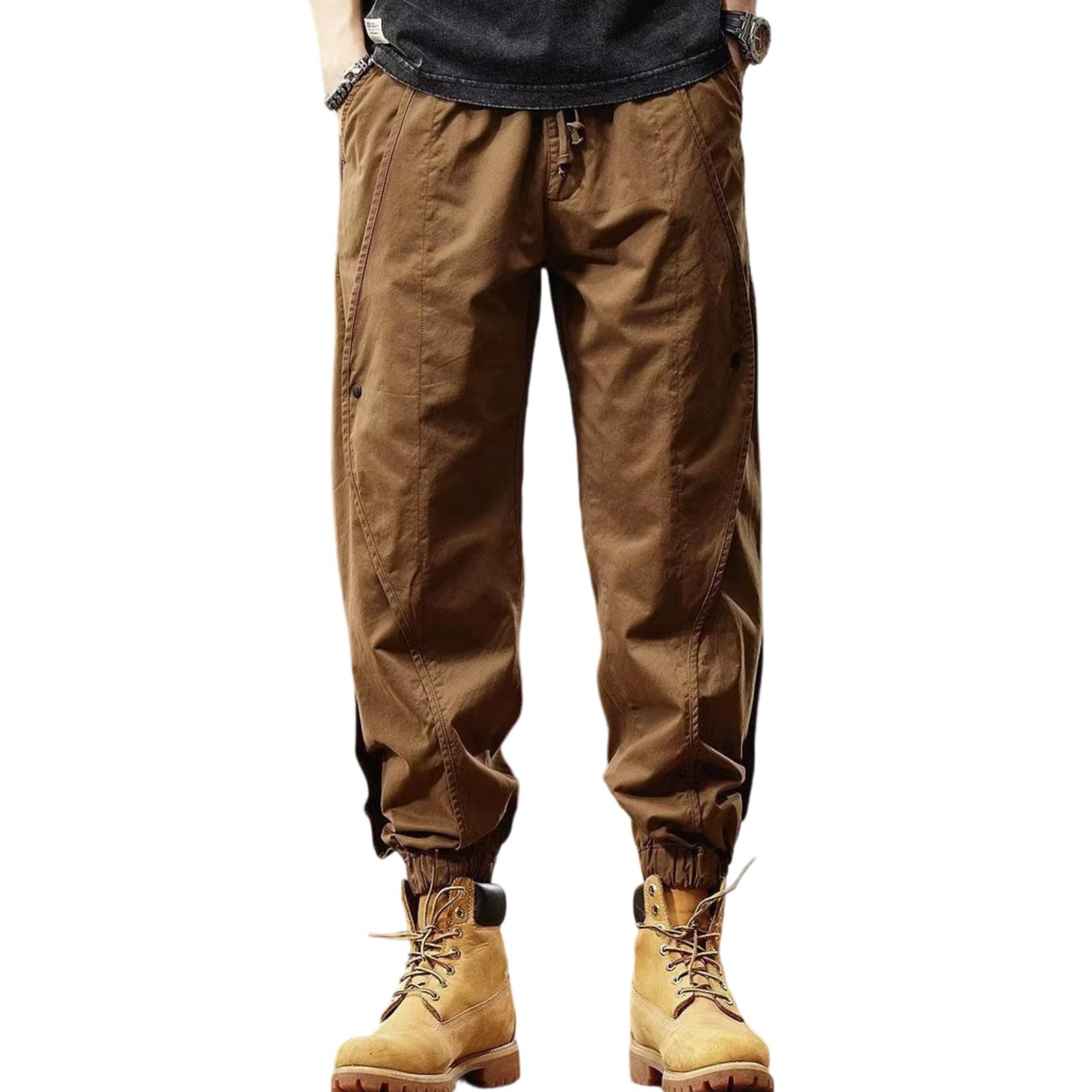 

Мужские спортивные брюки, повседневные брюки, рабочие брюки с несколькими карманами L коричневый