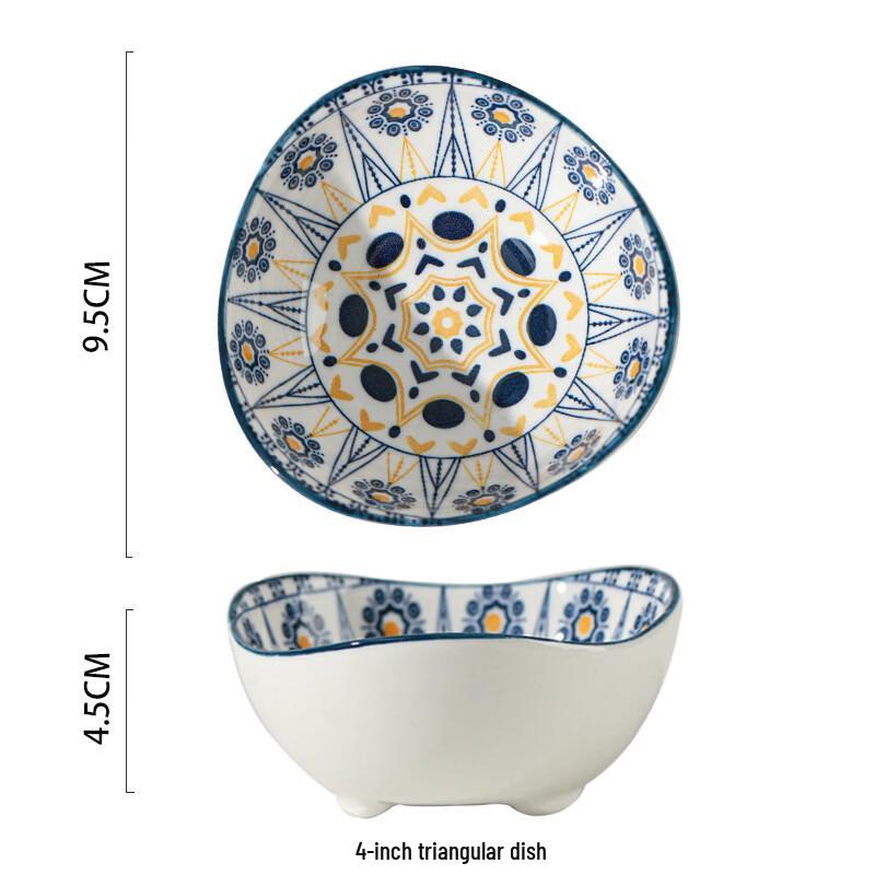 Yangge Moroccan Style Ceramic Snack & Sauce Dish Set