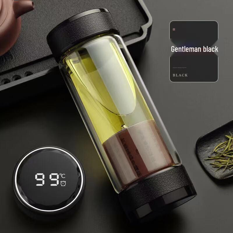 Portable Double-Layer Glass Tea Infuser Mug