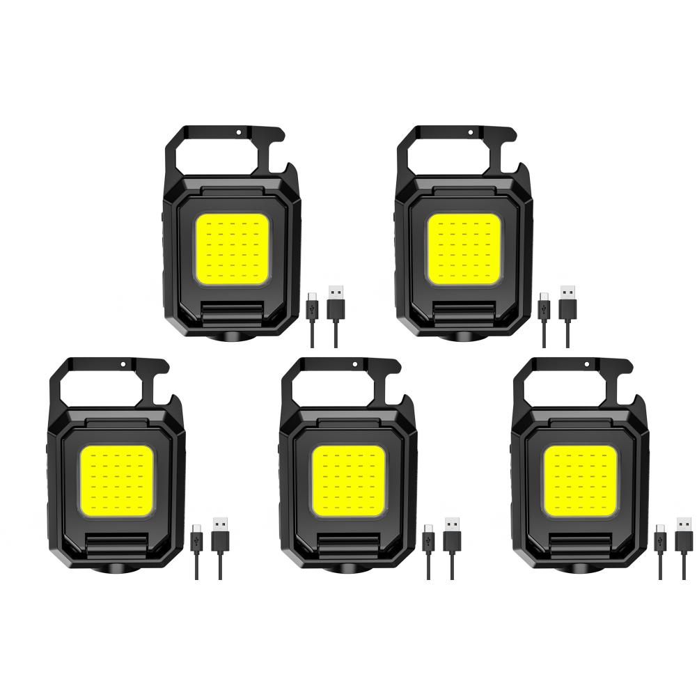 Mini LED 1000LM Flashlight Keychain Multifunctional Portable COB Camping Lamps USB Charging Work Lights Fishing Lanterna