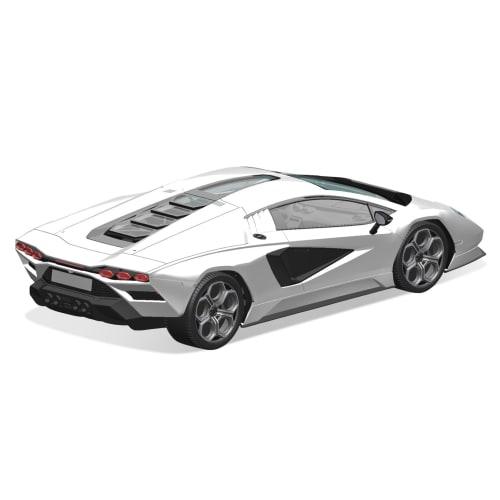 Aoshima Bunka Kyozai (AOSHIMA) 1/32 The Snap Kit Series Lamborghini Countach LPI 800-4 White Pre-Colored Plastic Model Kit 19-A