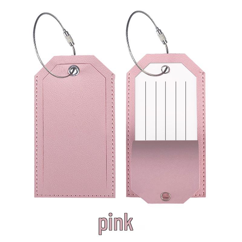 Customizable Leather Luggage Tag with Iron Rope and Paper Card