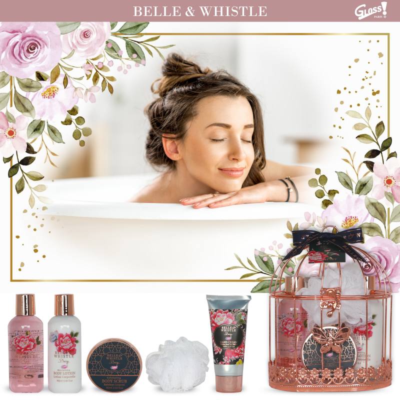 Coffret de bain cage au parfum délicat de pivoine - 5pcs
