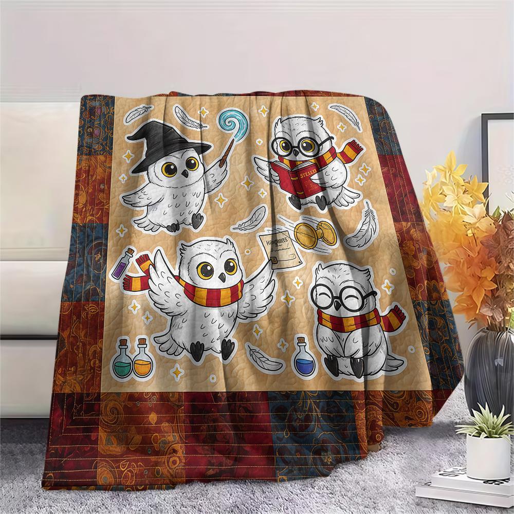 1Pc Cartoon Print Flannel Blanket, High Quality Comfortable for All Seasons, Home Decor, Warmth and Comfort, Perfect for Christmas Birthday Gift