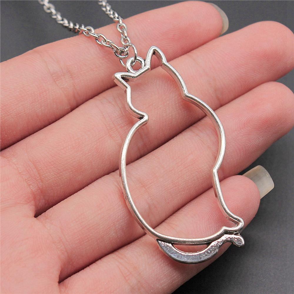 Openwork Resin Photo Frame Geometric Keys Pendant Antique Bronze Silver Metal Friend Collar Necklace