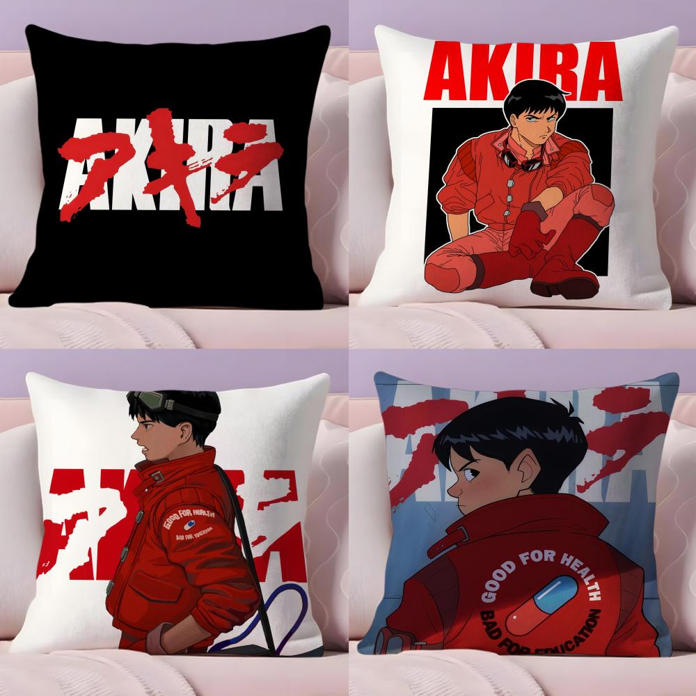 A-Akira Japan Cartoon Anime Cushion Cover Natural Linen Organic Fabric Double-Sided Printing Sofa Home Decor Gift Pillow Cover