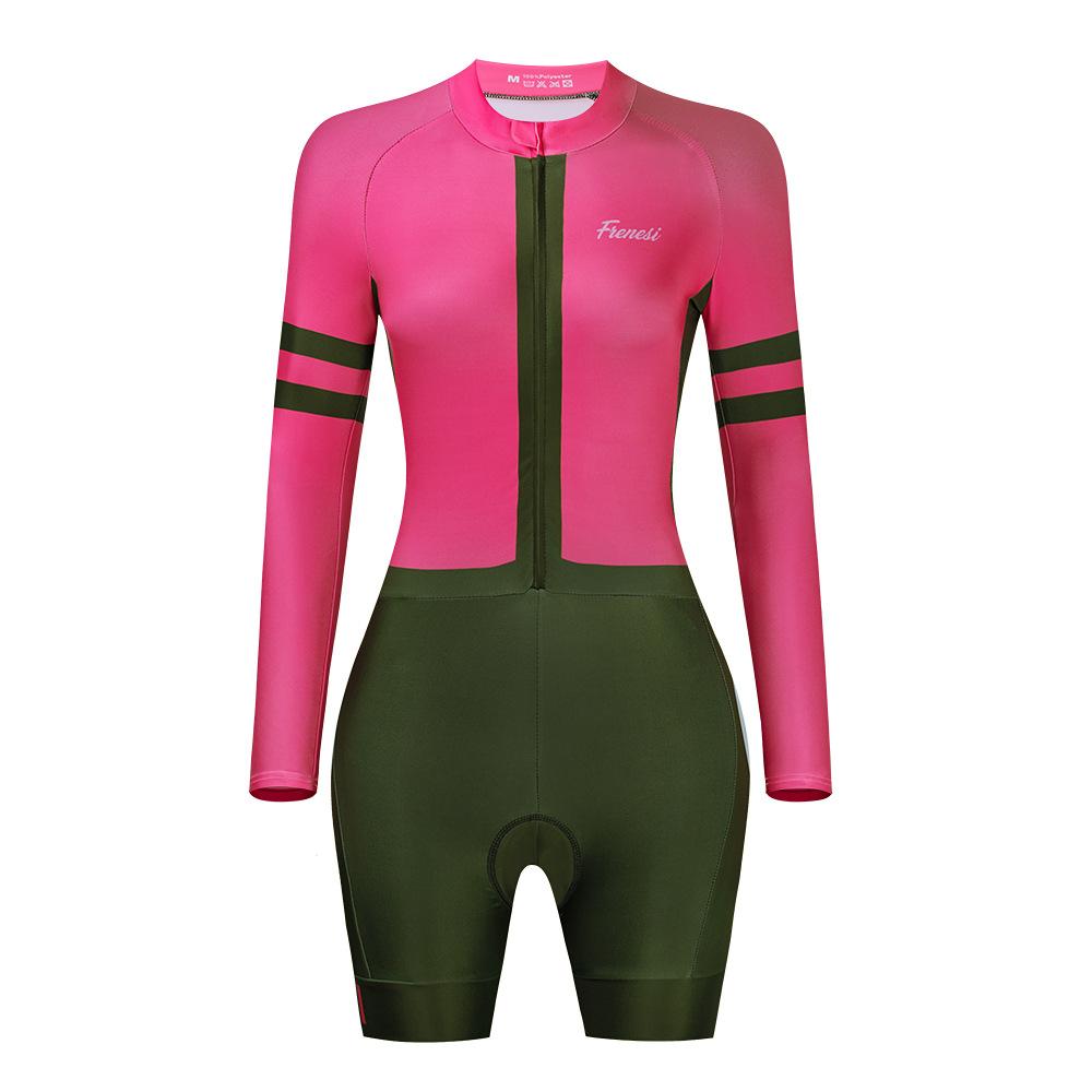 2026 Cycling Suit Summer Long Short-sleeved One-piece Tights Triathlon Suit Quick-drying Road Bike XS