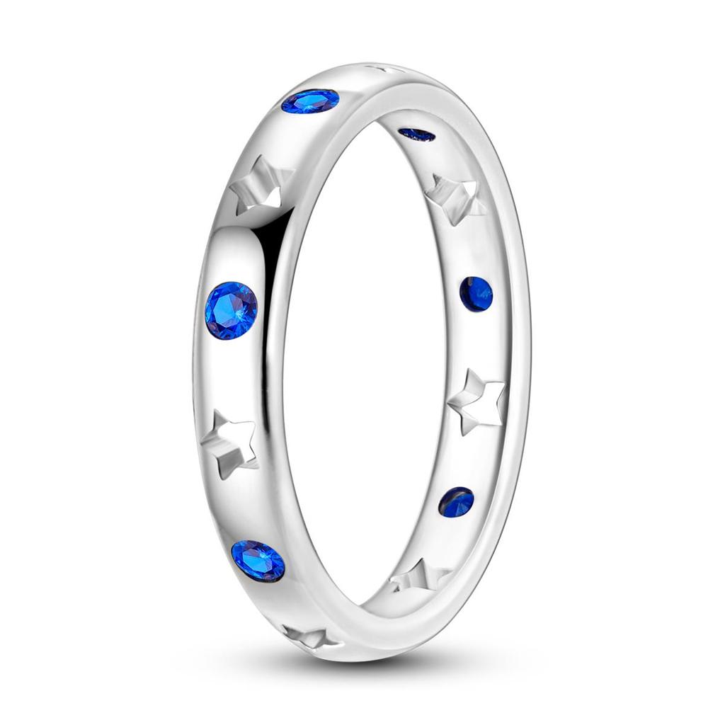 2023 Fashion Silver Plated Princess Tiara Crown Sparkling Love Heart Rings for Women Jewelry Anniversary Gift