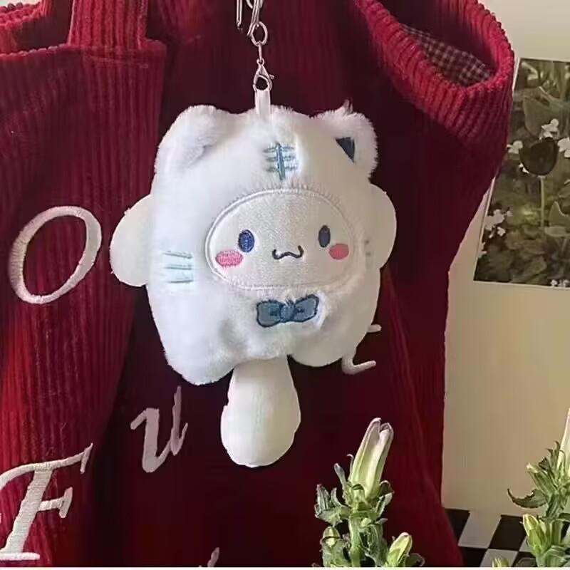 

Assorted Sanrio Plush Keychains (Kuromi My Melody Hello Kitty) Gentle Stuffed Pouch Pendants Lovely Gifts designed for Children and Women -A2732
