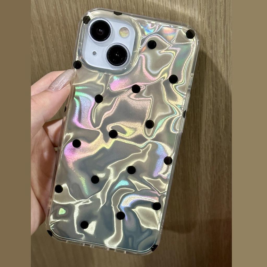Water Ripples and Black Spots Are Suitable for Apple 16 Mobile Phone Case 15promax14
