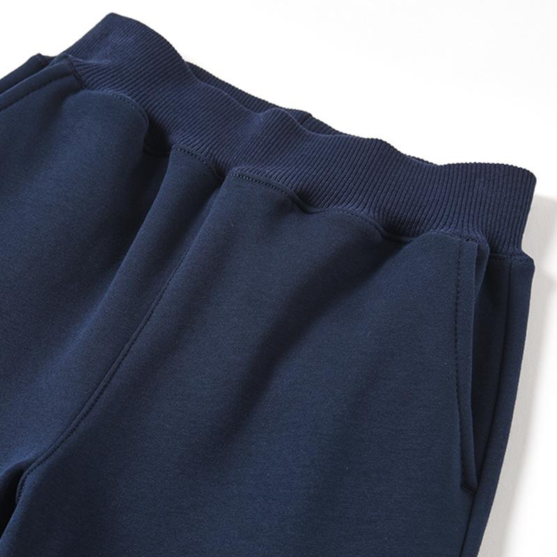 Children's Fleece-Lined Sweatpants: Dark Gray & Navy Blue School Uniform Pants