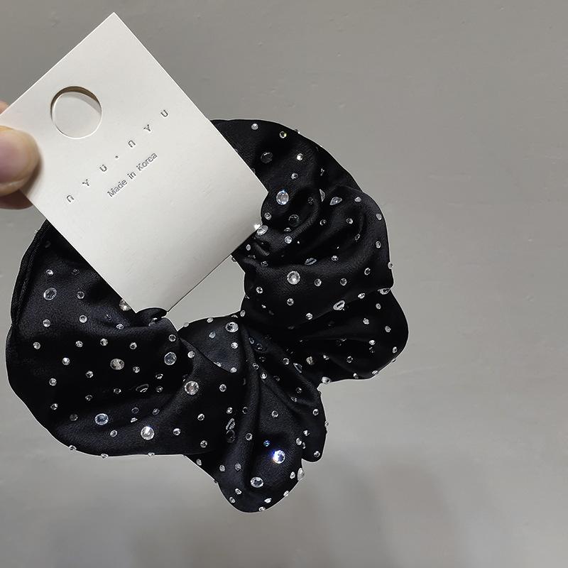 Drahokamový puntík Gumičky do vlasů 5 cm Široká Elastická Gumička do Vlasů Hedvábný Satén Pony Vlasy Beze Stop Doplňky pro Ženy Husté Vlasy