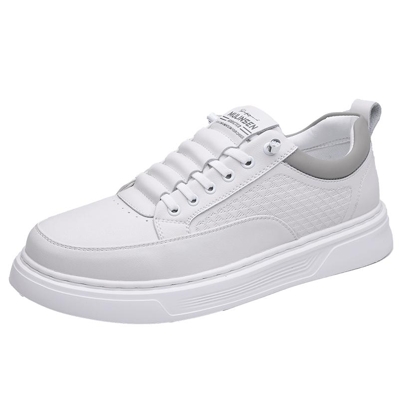 Fashionable Leather Increased Height British Shoes for Men’s Outdoor Hiking Shoes Thick Soled Wear-resistant Men's Sports Shoes