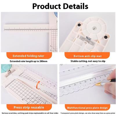 4-in-1 Large Paper Cutter Portable Paper Trimmer Multi-functional Paper Cutter Suitable for Daily Office and Handmade DIY
