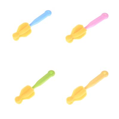 2Pcs Baby Teat Cleaning Feeding Bottle Brushes 360 Degree Rotating Sponge