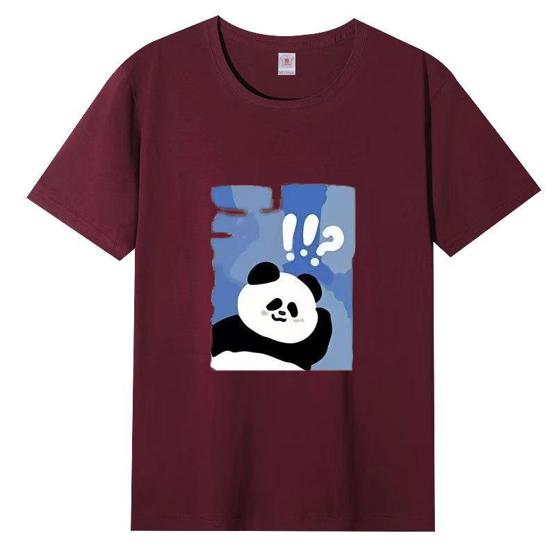 Damer Sommer Populær Kortarmet T-skjorte Bomull Pustende Løs Topp Trykket T-skjorte Casual