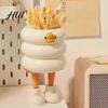 Unique Pen Stand Holder Cartoon Style Ice Cream Duck Shape Stationery Storage Organizer Large Capacity Office School Supplies