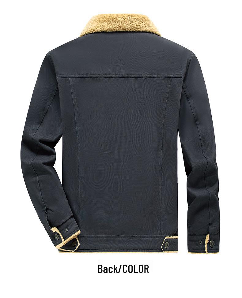 Men's Fleece-Lined Multi-Pocket Jacket: Warm Cotton and Nylon for Autumn and Winter