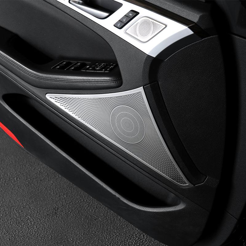 4PCS Stainless Steel Auto Interior Door Speaker Horn Protective Covers for Genesis G80 DH 2015- LHD RHD Trim Accessories