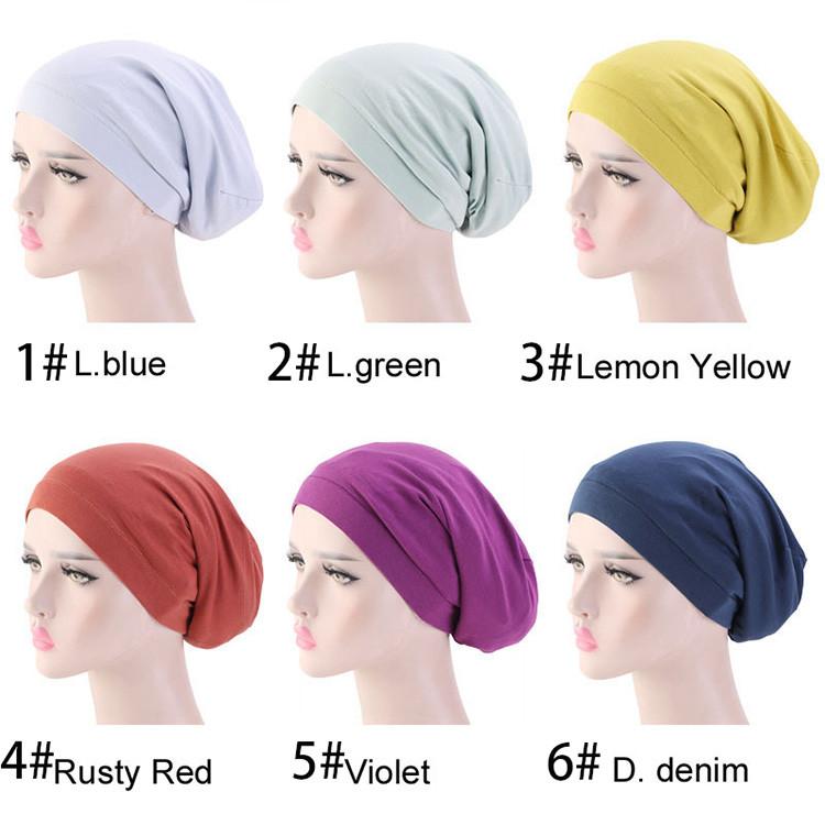 Hot Selling Islamic Muslim Women Plain Hijab Caps Cotton Bonnet Inner Caps Hats