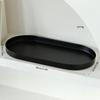 Oval Long Metal Storage Tray Matte Cream Decorative Organizer Plate for Bathroom Vanity Jewelry Cosmetic Holder