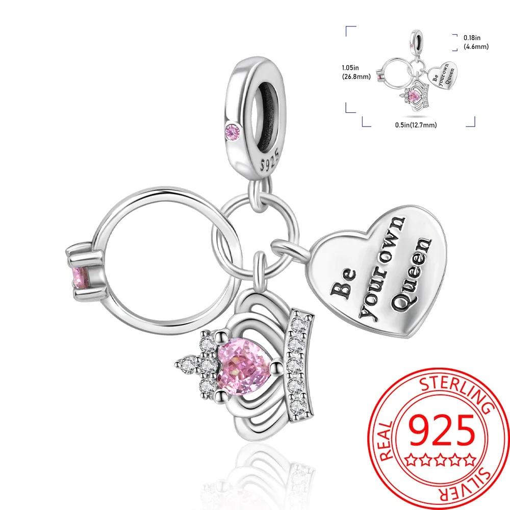 925 Silver Romantic Love Story Charm Pendant for DIY Bracelet Couple Engagement Jewelry Gifts for Her