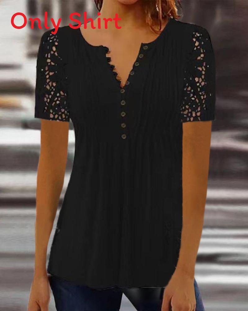 Princess Style T Shirt With 3d Floral Pattern And V Neck For Spring Casual Wear