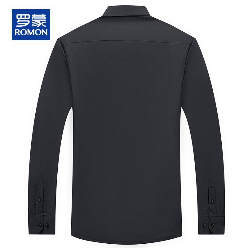 ROMON Men's Goose Down Padded Loose Fit Long-Sleeve Shirt Jacket