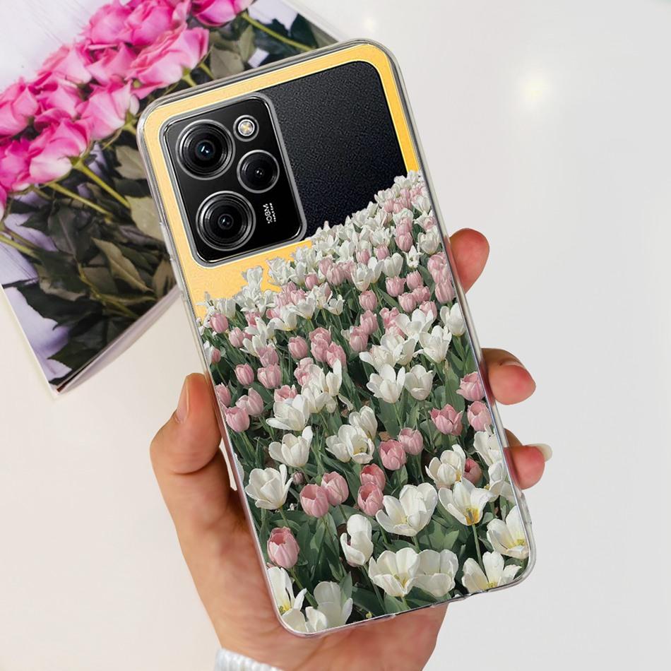 For Xiaomi Poco X5 Pro Case Poco X5 5G Elegant Printing Soft Silicone TPU Phone Back Cover For POCO X5Pro PocoX5
