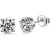 925 Sterling Silver Stud earrings Set | White Gold Plated Hypoallergenic Stud Earrings | Cubic Zirconia Stud Earrings for Women